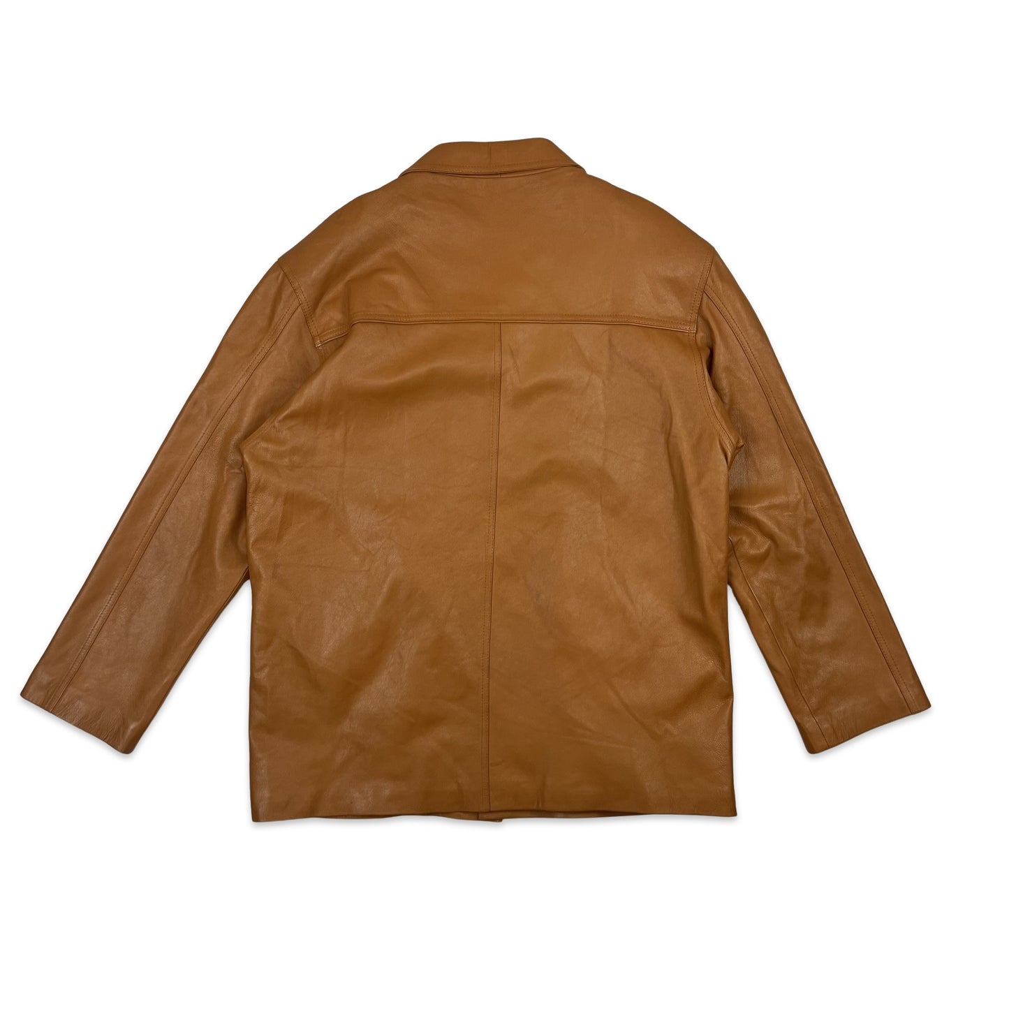 Vintage 90s Leather Jacket Tan M L