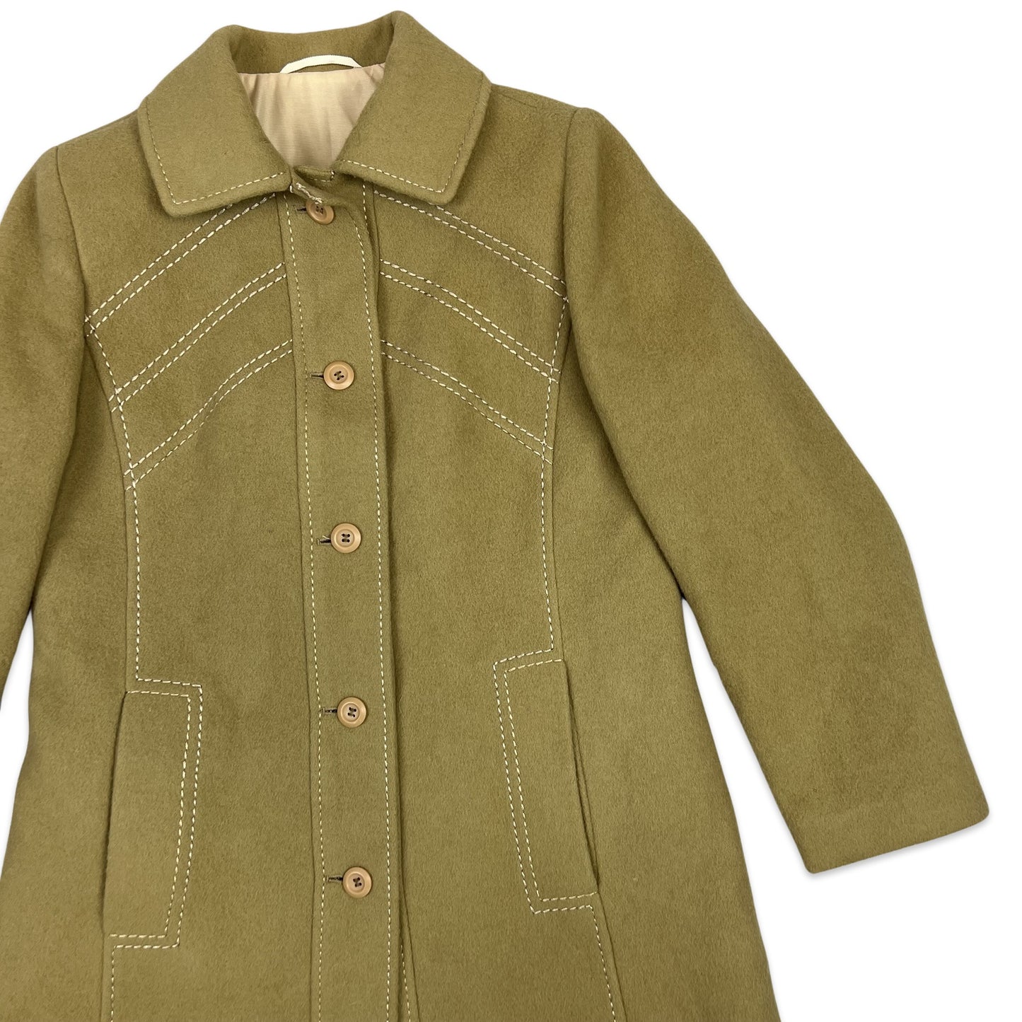 Vintage 70s Brown Wool Duster Coat 8 10