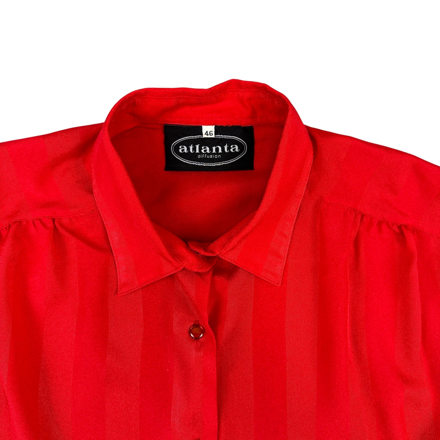 Ladies 80s Vintage Blouse Red 14 16