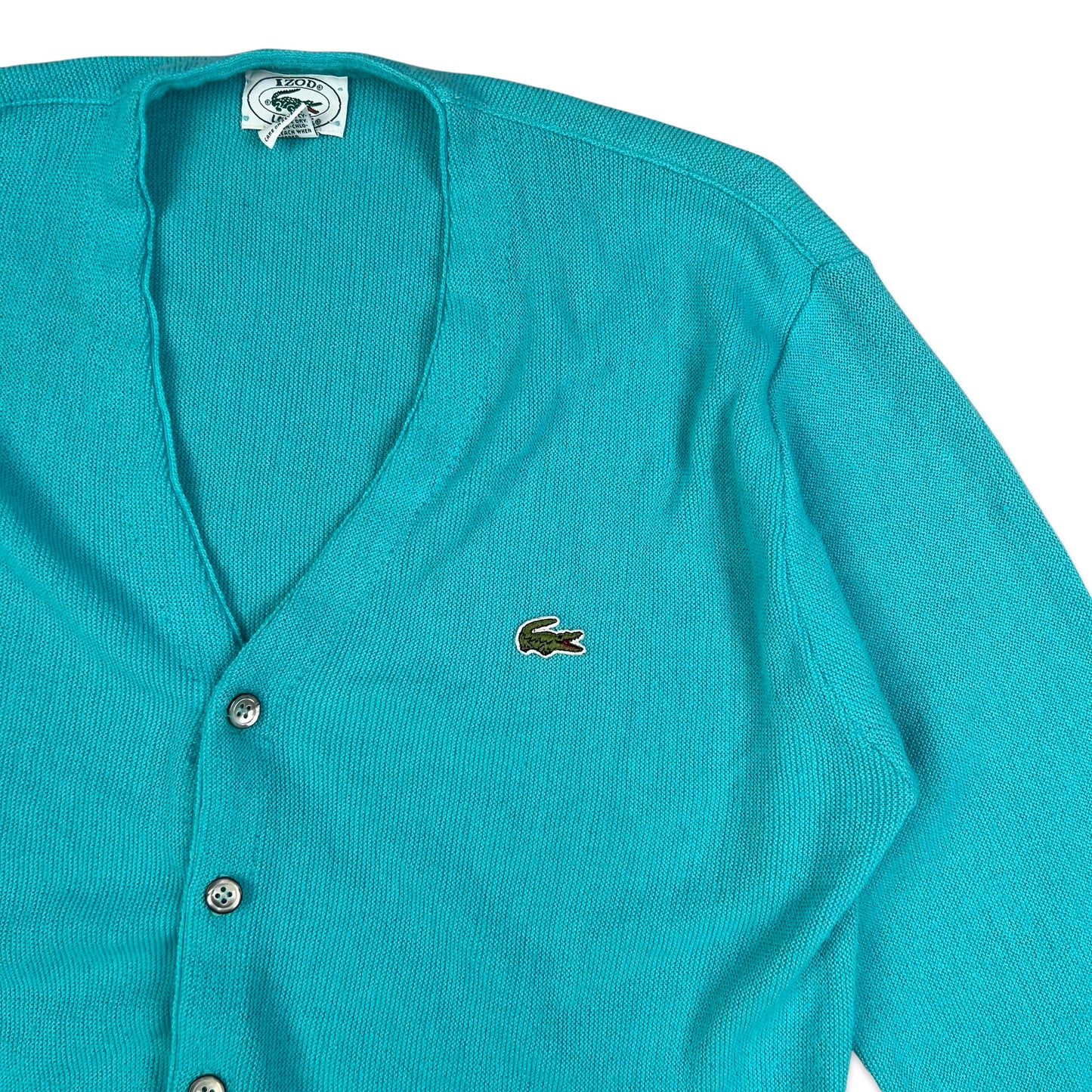 80s Vintage Lacoste Knit Cardigan Blue M L XL