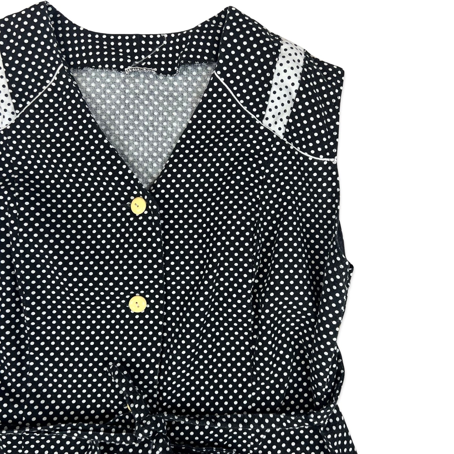 Vintage Mod Sailor Vintage Polka Dot Dress Black White 10 12 14