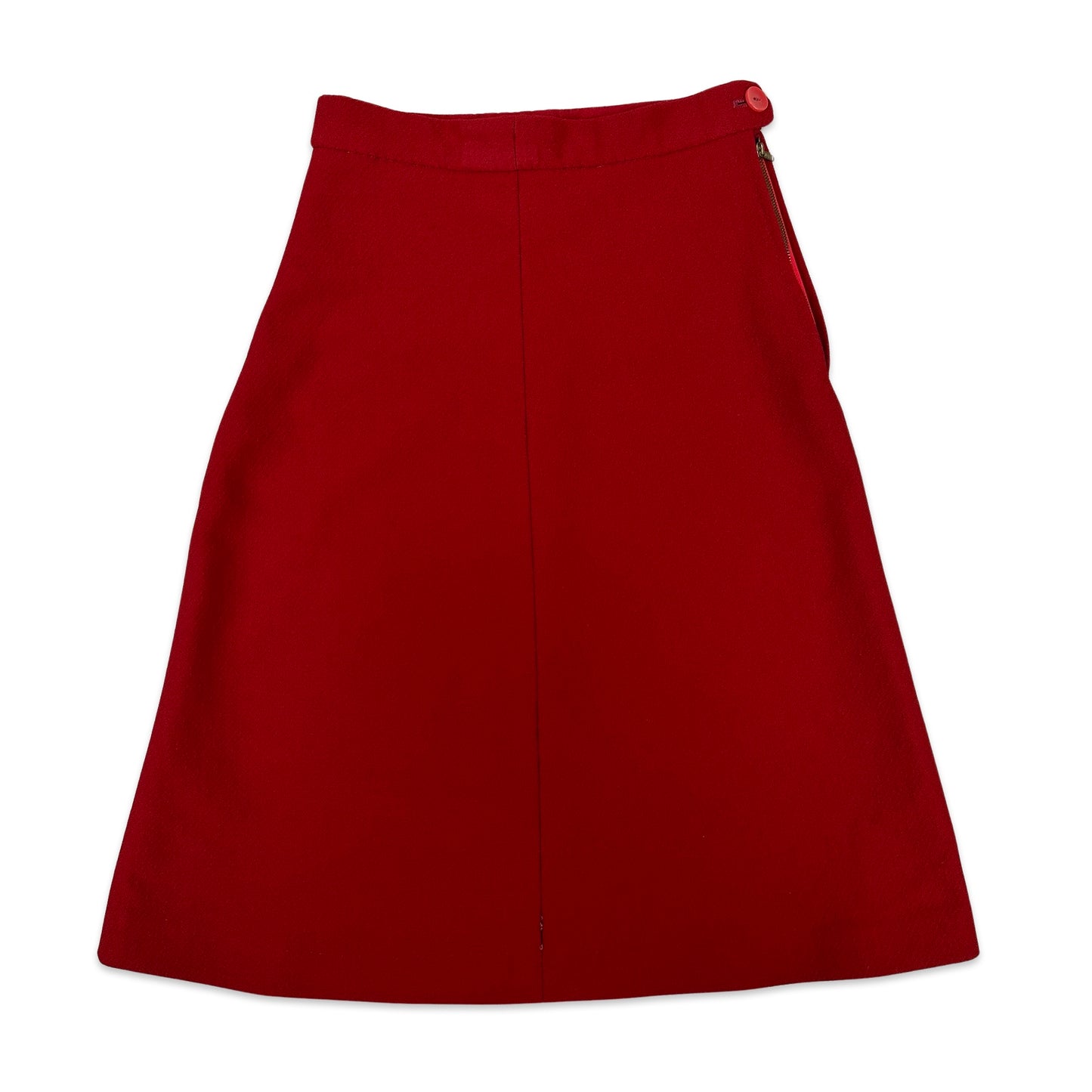 70s Vintage Red A-Line Skirt 6