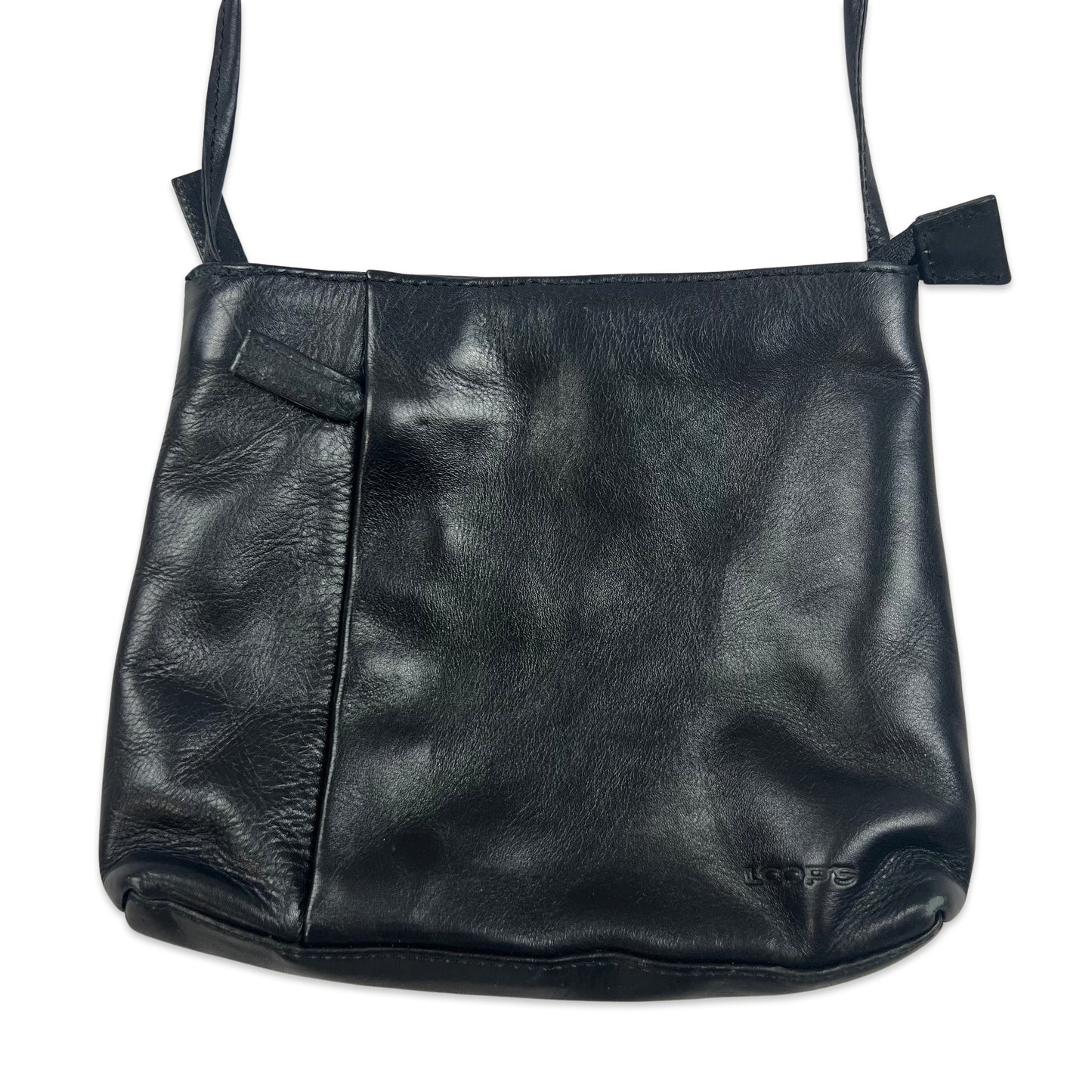 90s Y2K Black Small Leather Crossbody Handbag