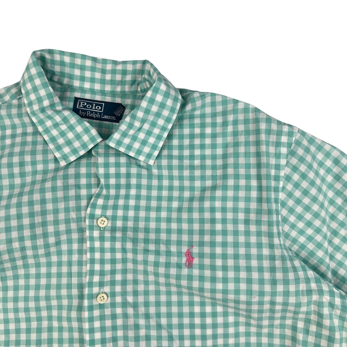 00s Vintage Ralph Lauren Gingham Shirt Blue White L XL