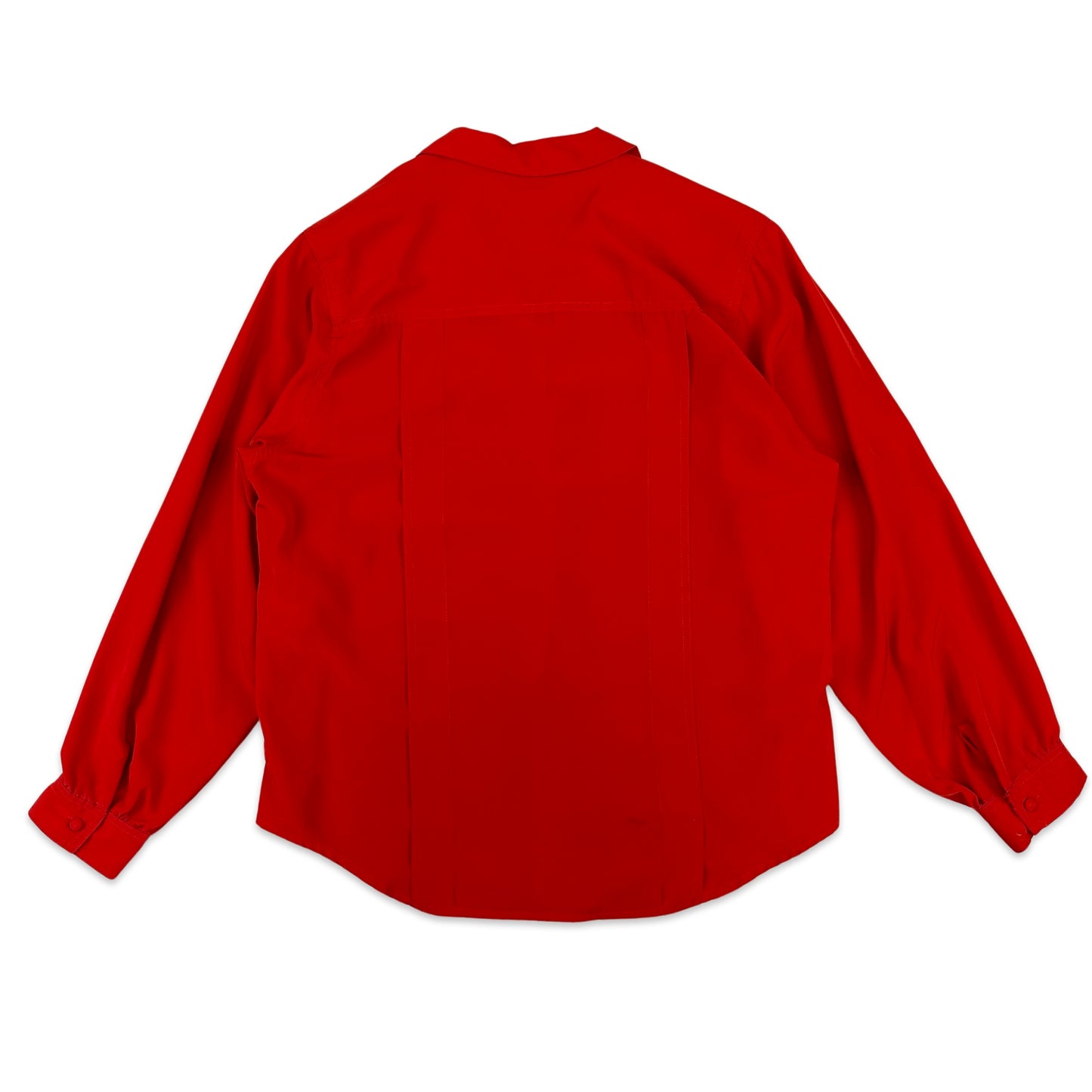 Ladies 80s Vintage Blouse Red 14 16