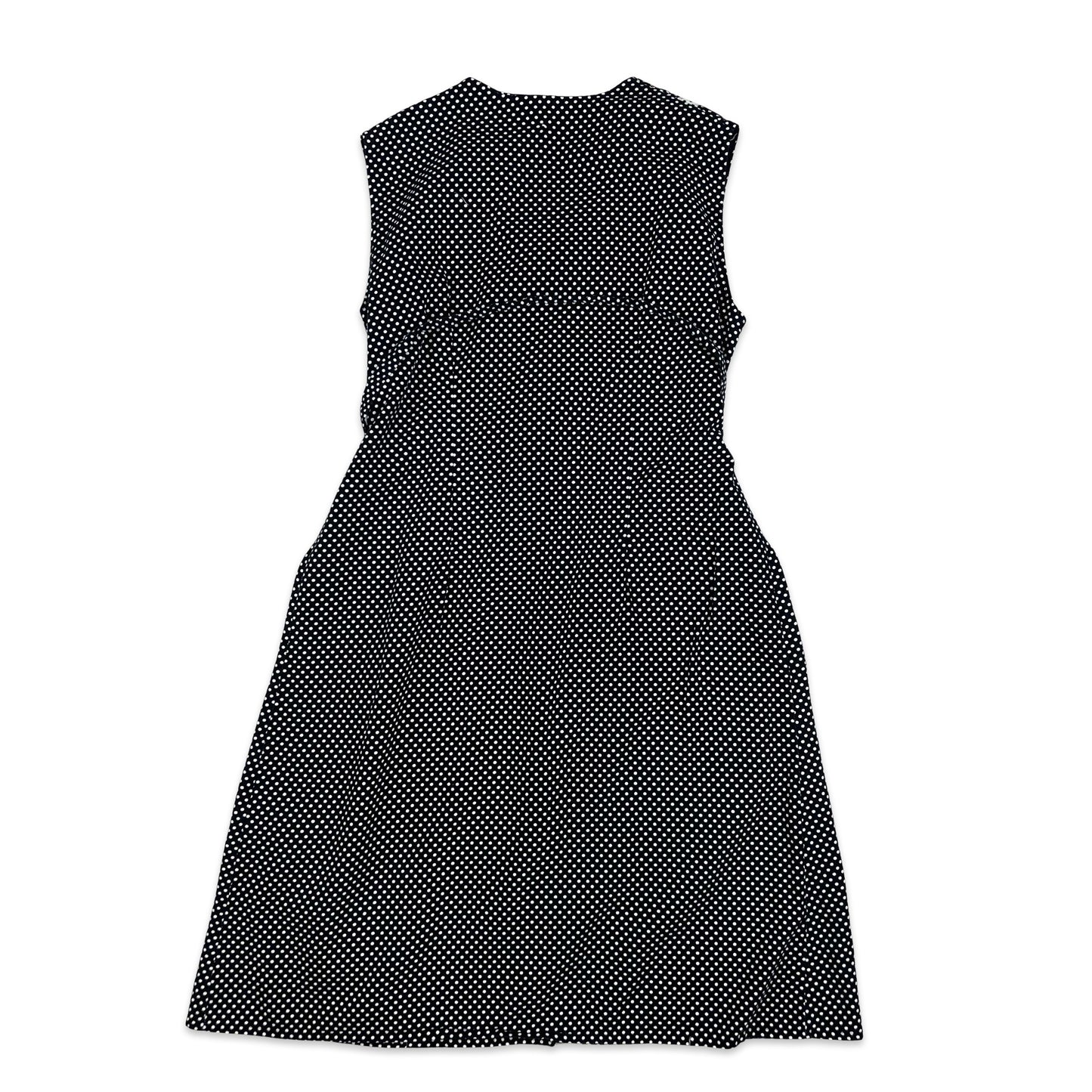 Vintage Mod Sailor Vintage Polka Dot Dress Black White 10 12 14