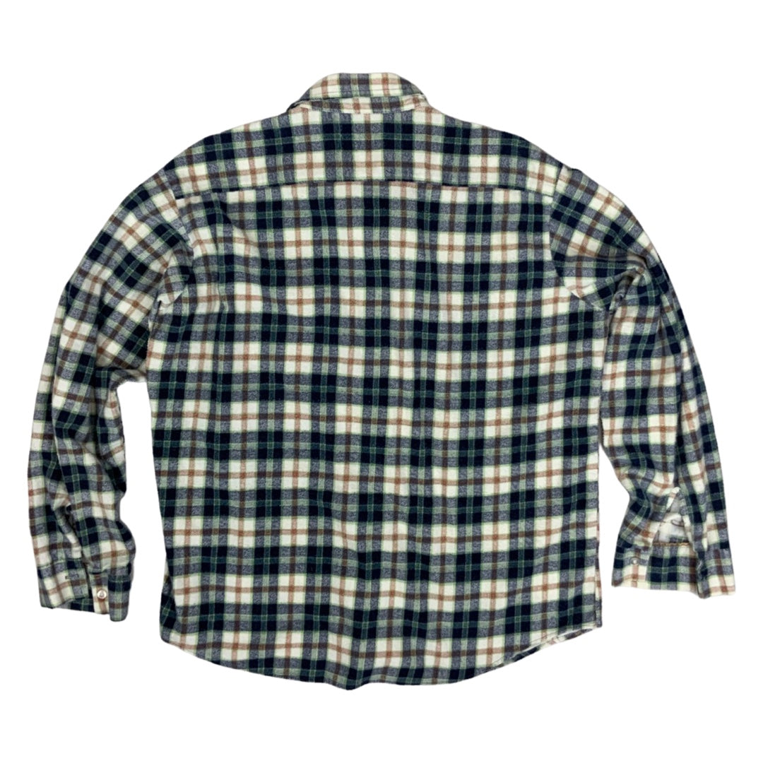 Vintage USA Imported Sears Perma-Prest Plaid Flannel Shirt L