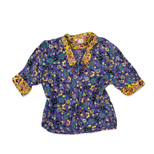 80S Vintage Floral Patterned Blouse 10