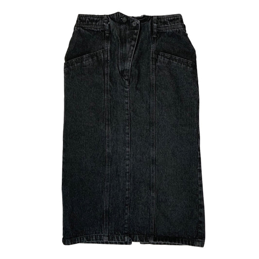 Vintage 90s Black Denim Skirt 10