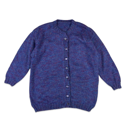 Vintage Mohair Cardigan Purple Blue 18 20 22