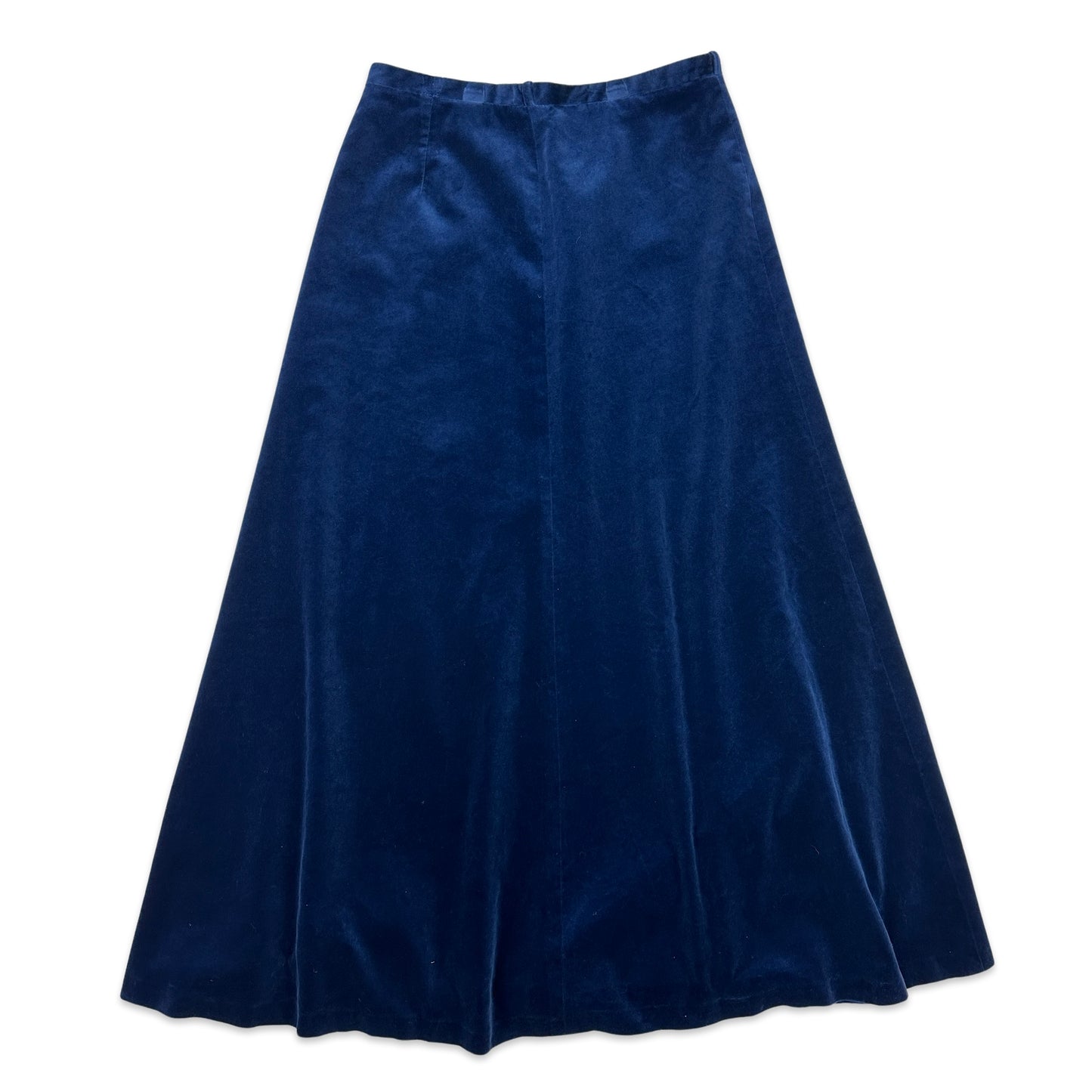 Vintage Blue Velvet Velour Maxi Skirt 14