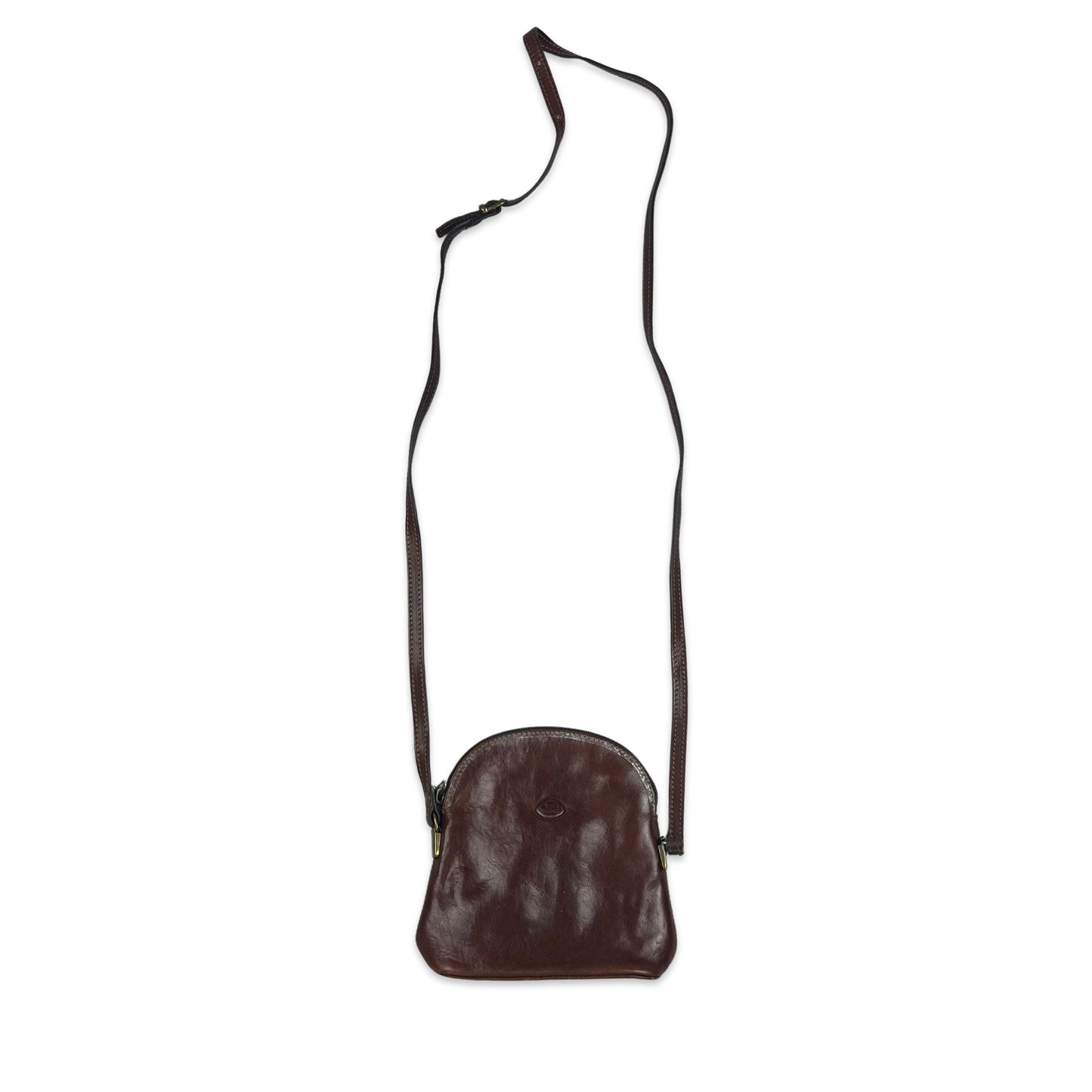 Vintage Brown Leather Crossbody Handbag