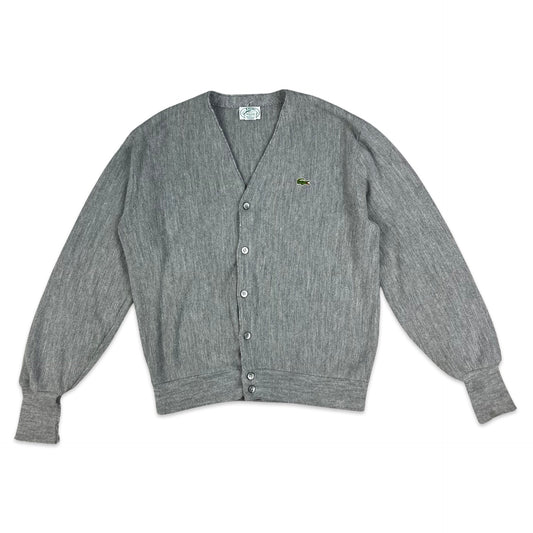 00s Vintage Lacoste Knit Cardigan Grey L XL