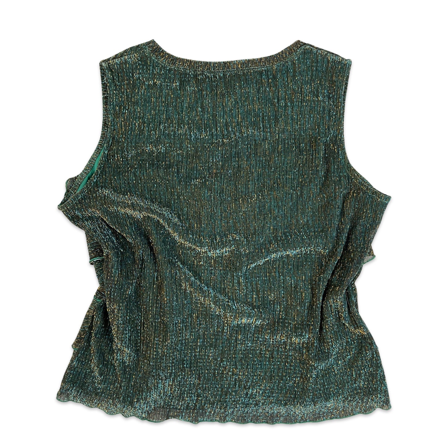 Vintage Y2K Lurex Vest Green Blue Gold 14