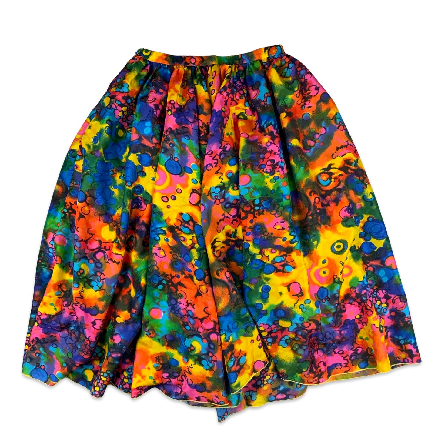 Vintage Multicolour Abstract Print Pleated Midi Skirt 8