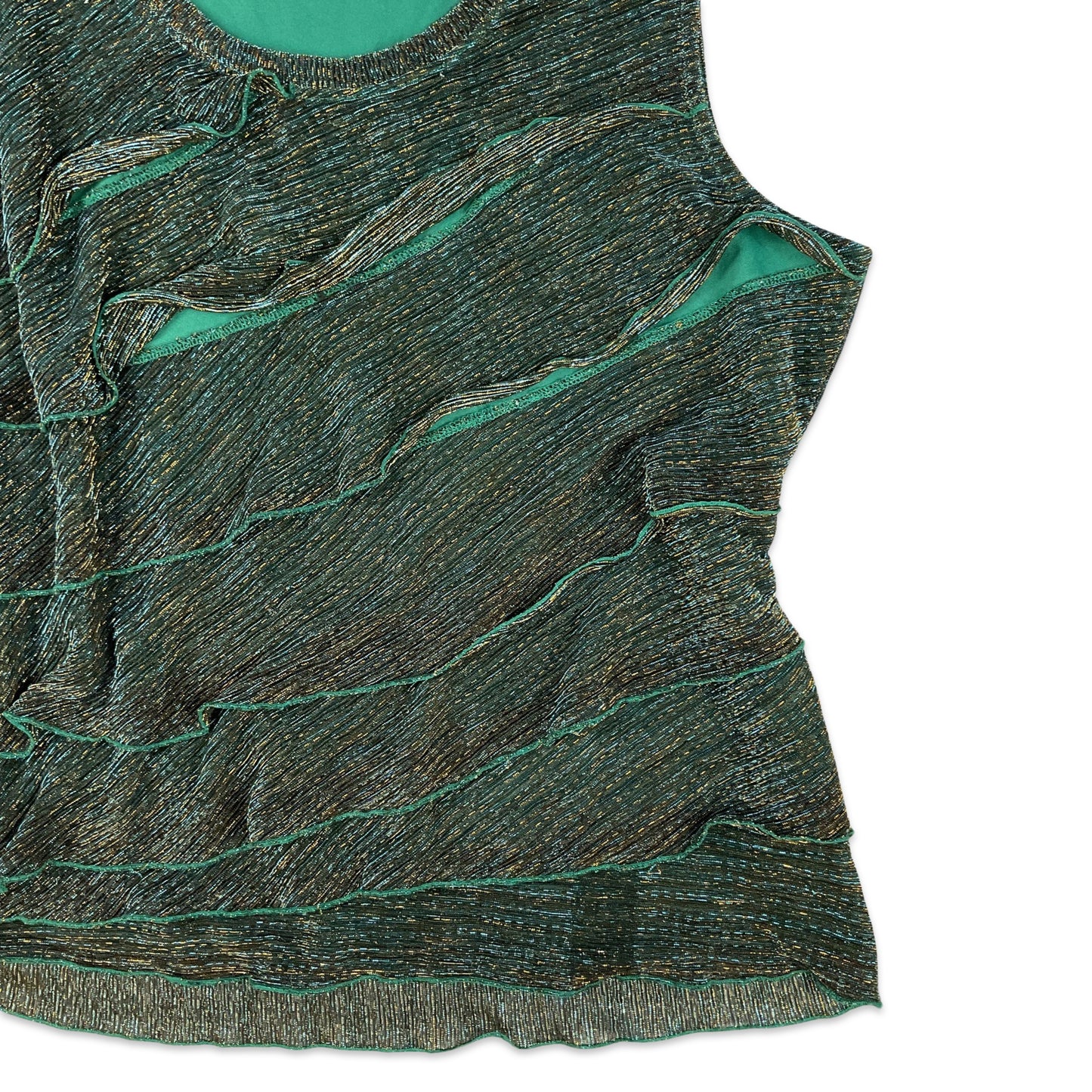 Vintage Y2K Lurex Vest Green Blue Gold 14