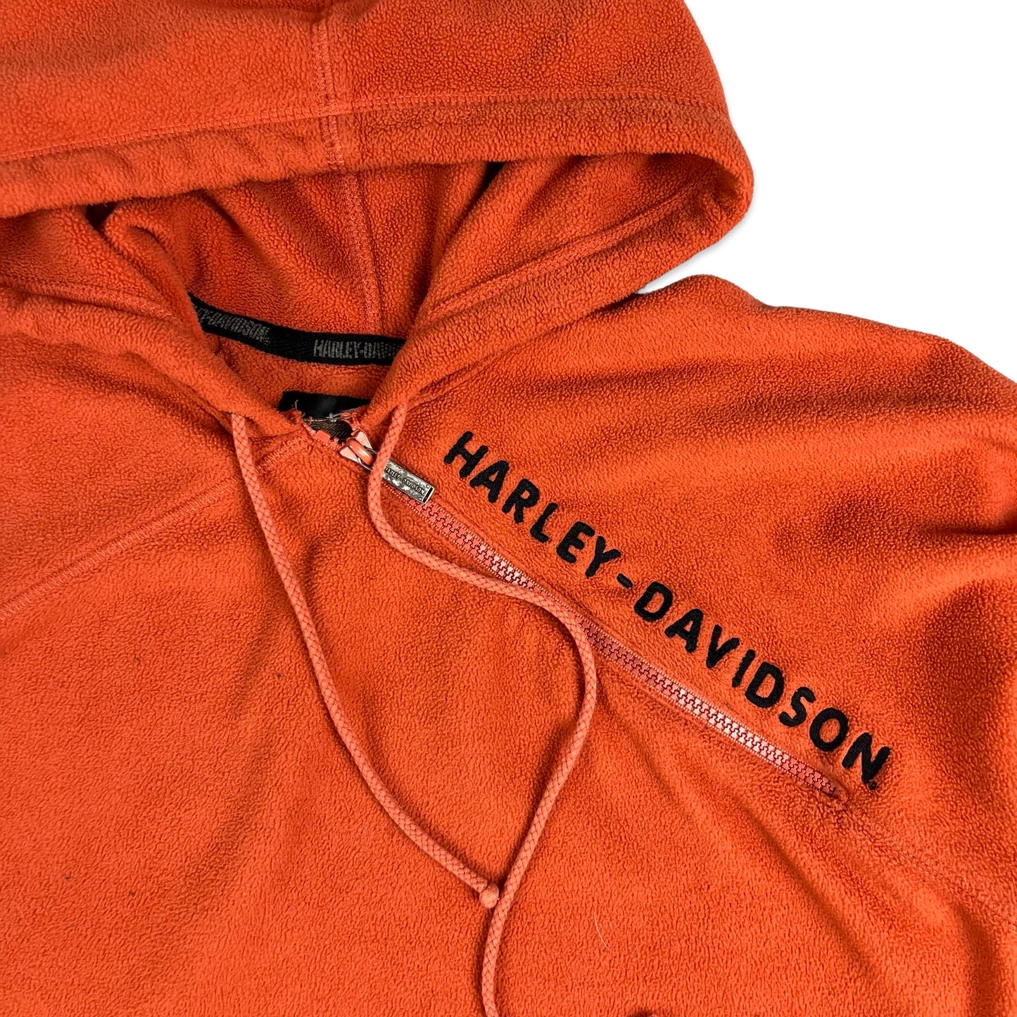 Vintage Harley Davidson Fleece with Hood Orange Black 12 14 16