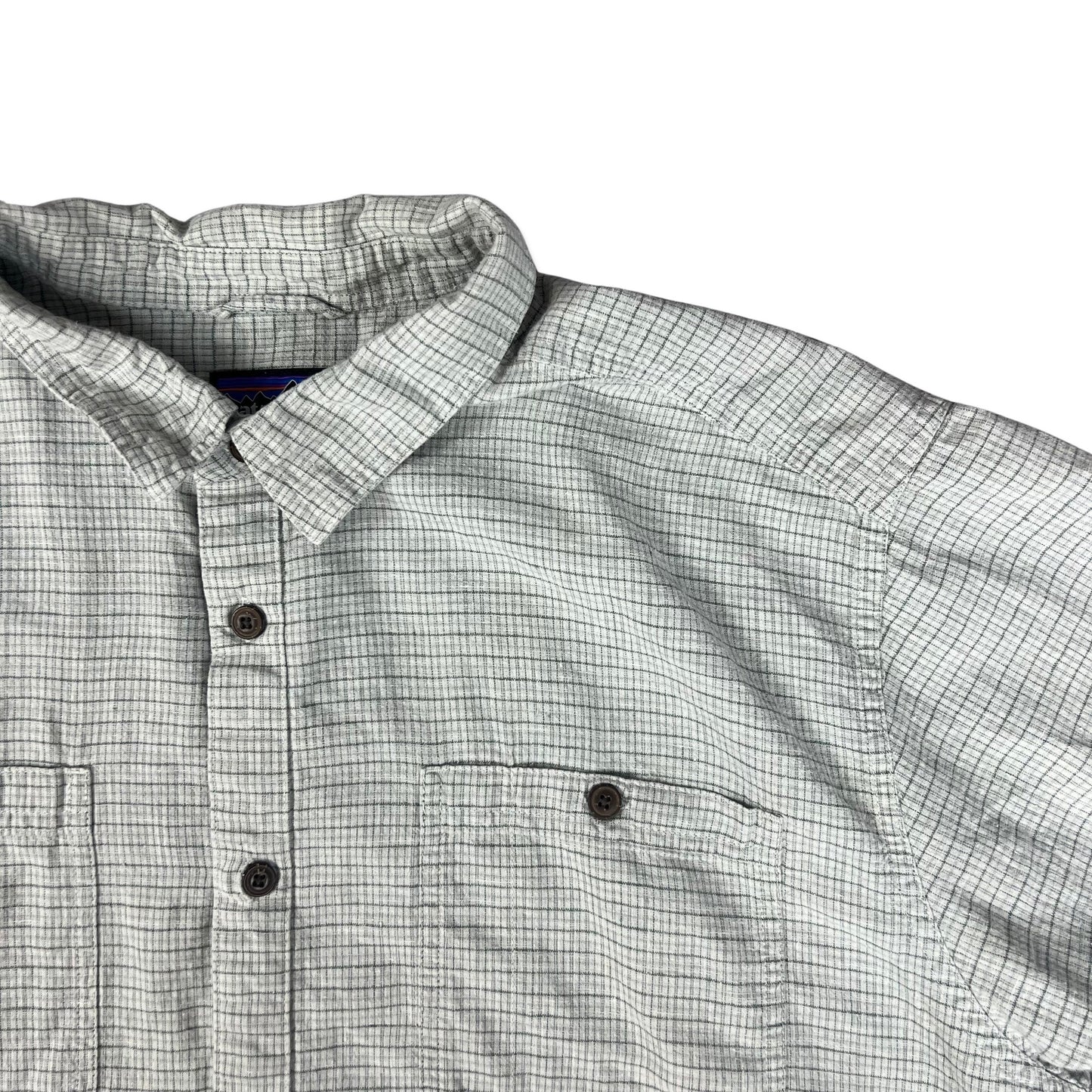 00s Patagonia White Grey Check Shirt L XL