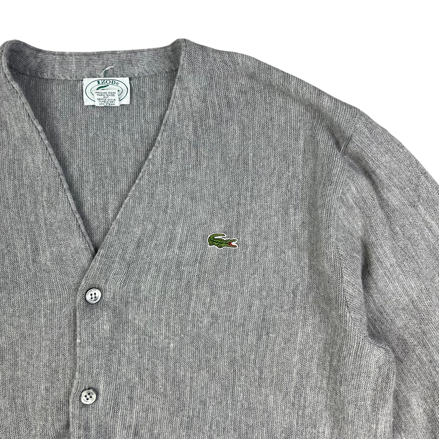 00s Vintage Lacoste Knit Cardigan Grey L XL
