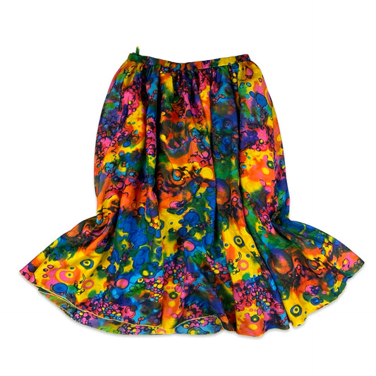 Vintage Multicolour Abstract Print Pleated Midi Skirt 8