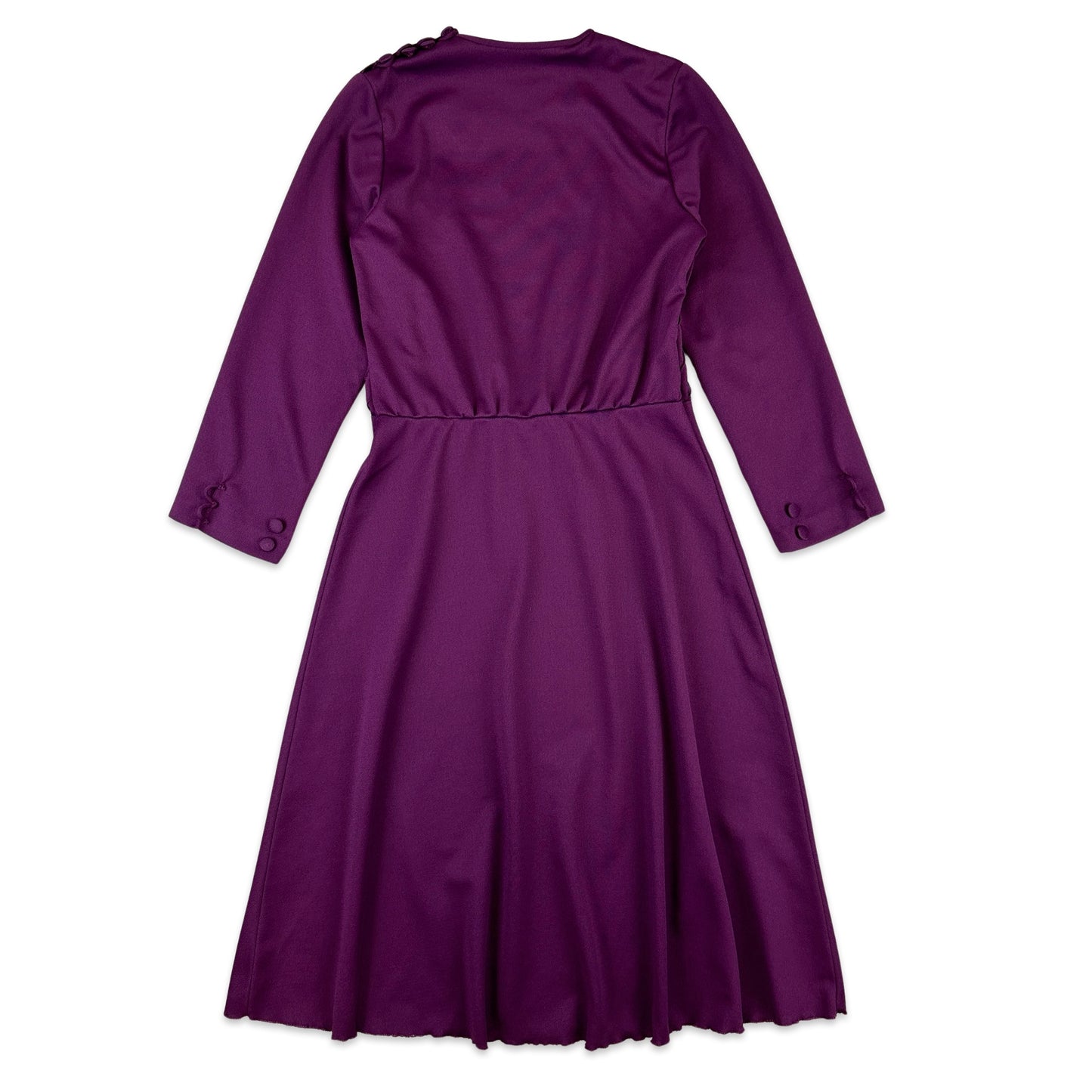 80s Vintage Purple Midi Dress 8 10