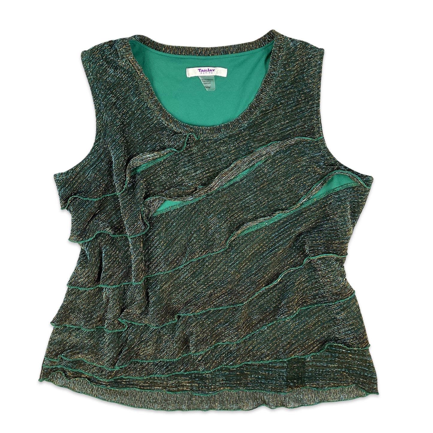 Vintage Y2K Lurex Vest Green Blue Gold 14