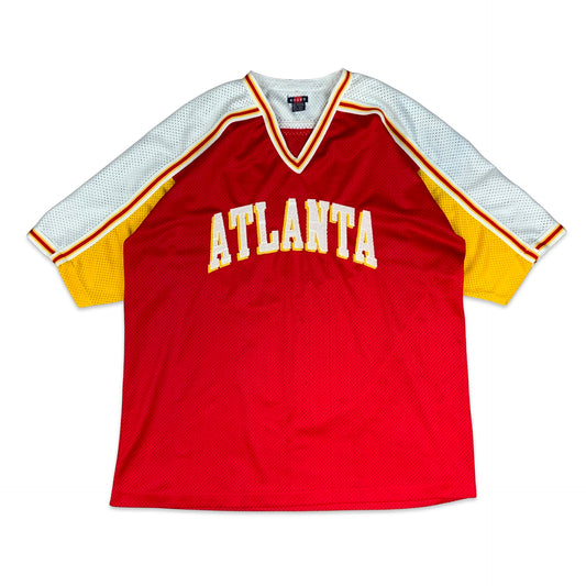 Vintage “ATLANTA” Red White Yellow Basketball Jersey L XL