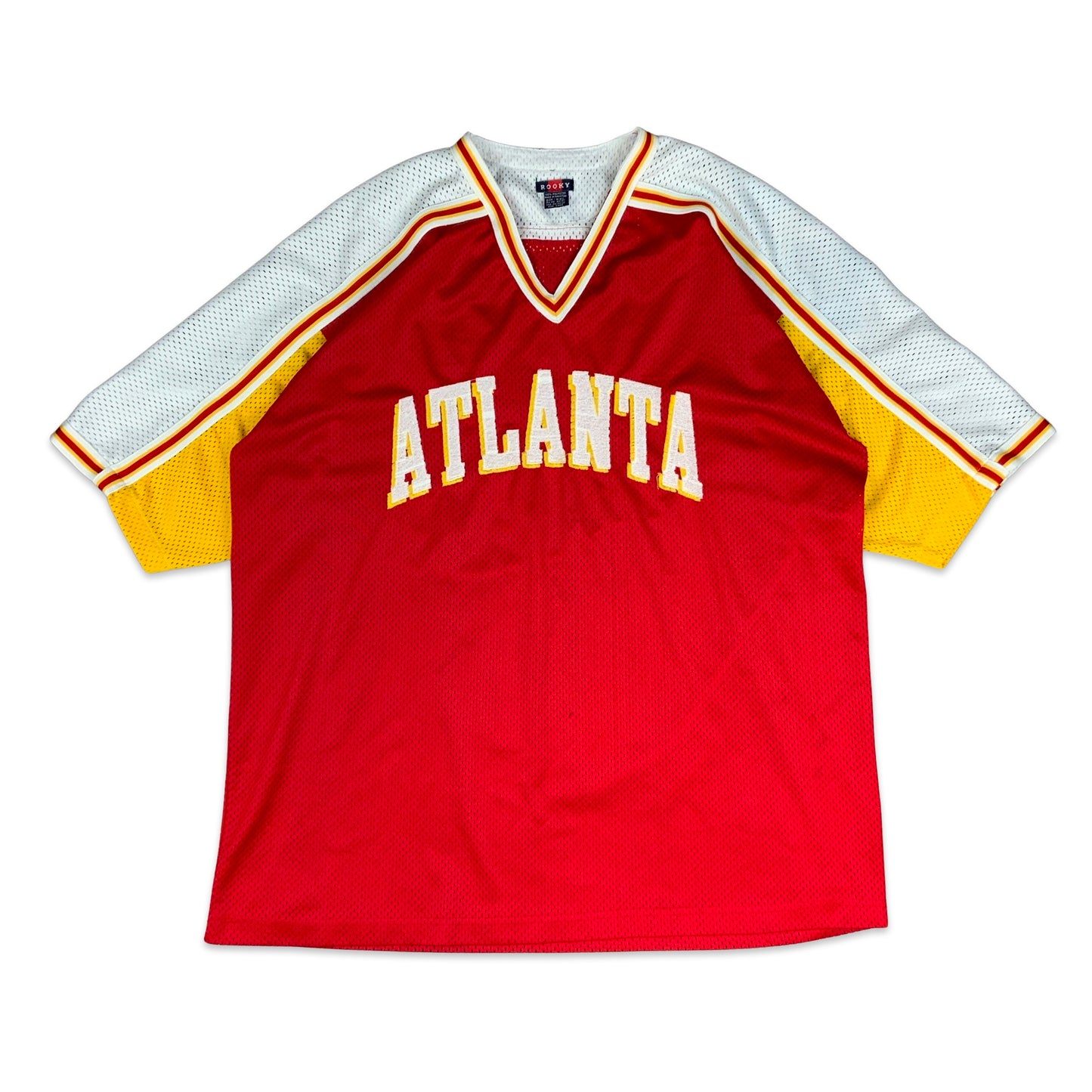 Vintage “ATLANTA” Red White Yellow Basketball Jersey L XL