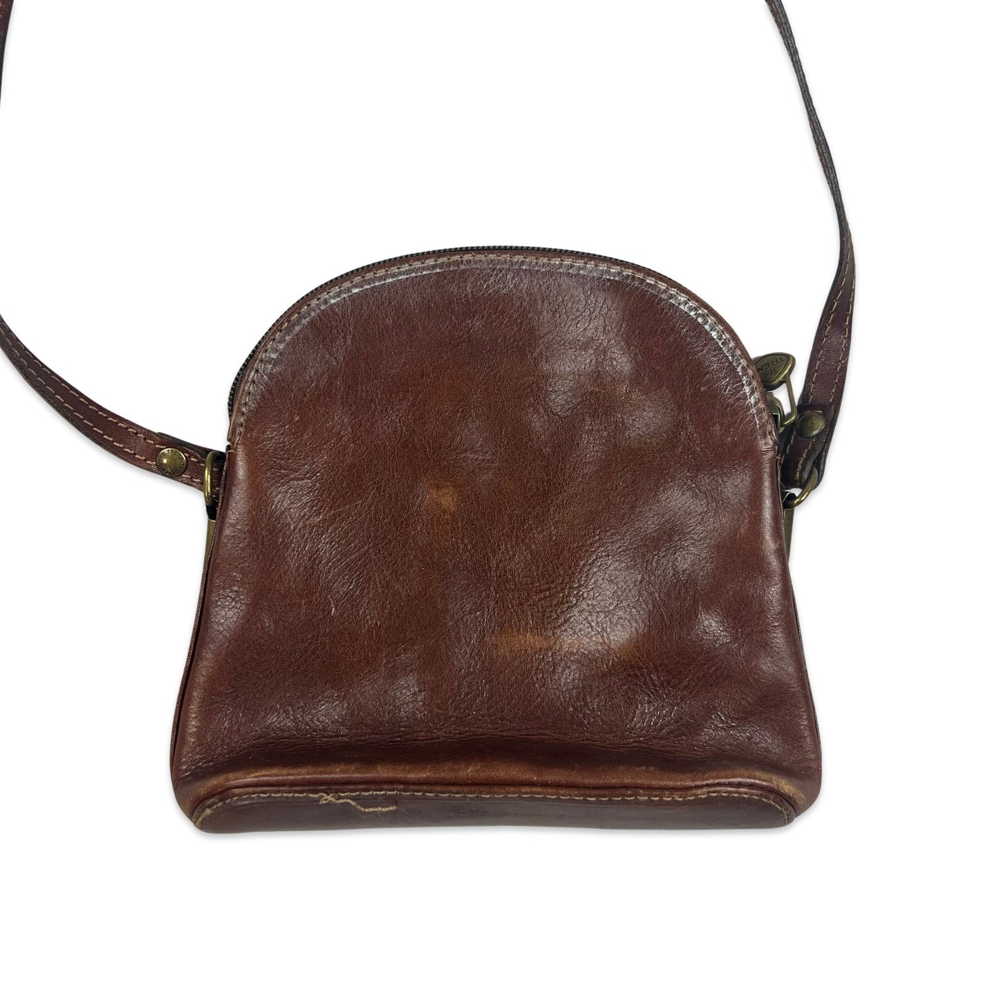 Vintage Brown Leather Crossbody Handbag