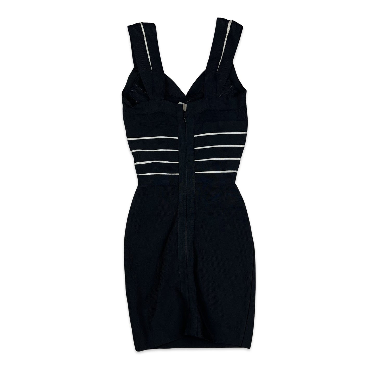 90s Black & White Herve Leger BodyCon Mini Dress 4 6