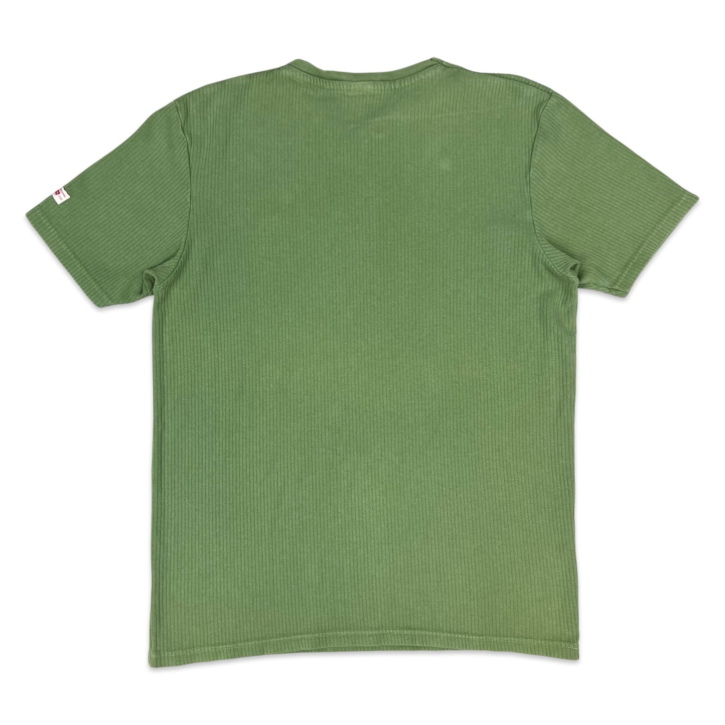 Vintage Levi's Green Ribbed V-neck Tee XS S