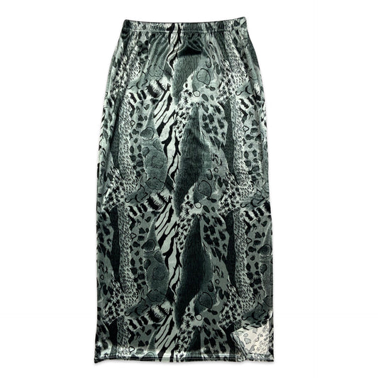 Silver & Black Velvet Maxi Skirt 8 10 12