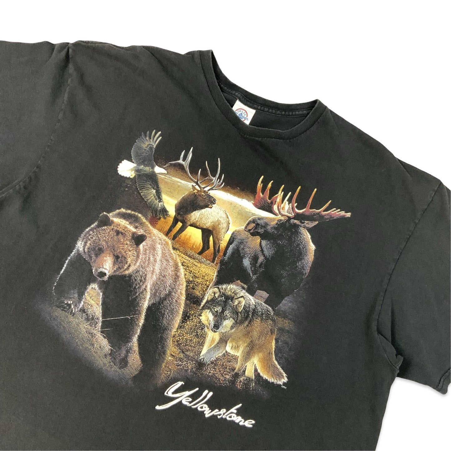 Delta "Yellowstone" Nature Print Black Graphic Tee L XL