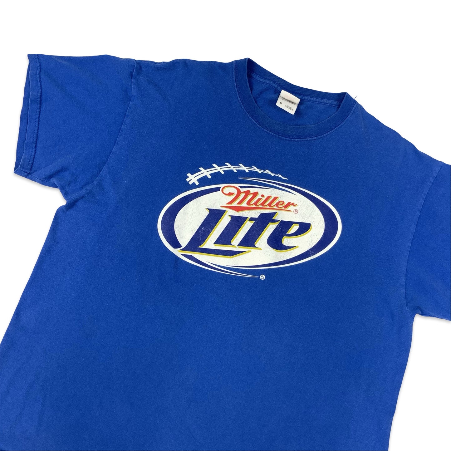 Fruit of the Loom Blue Miller Lite Beer Tee L XL