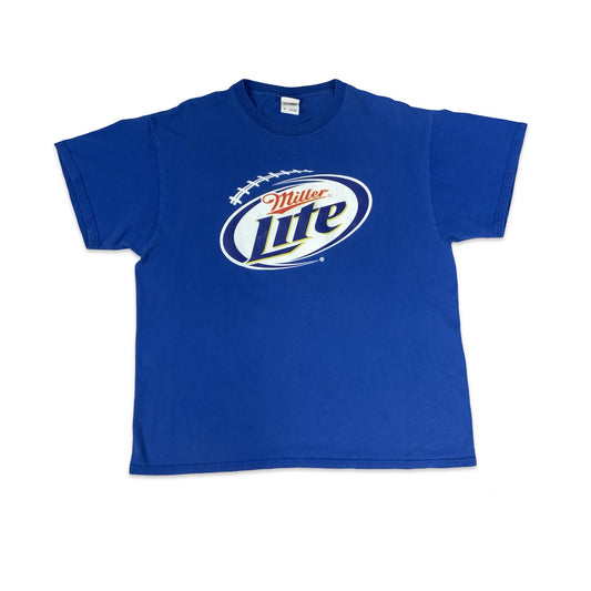 Fruit of the Loom Blue Miller Lite Beer Tee L XL