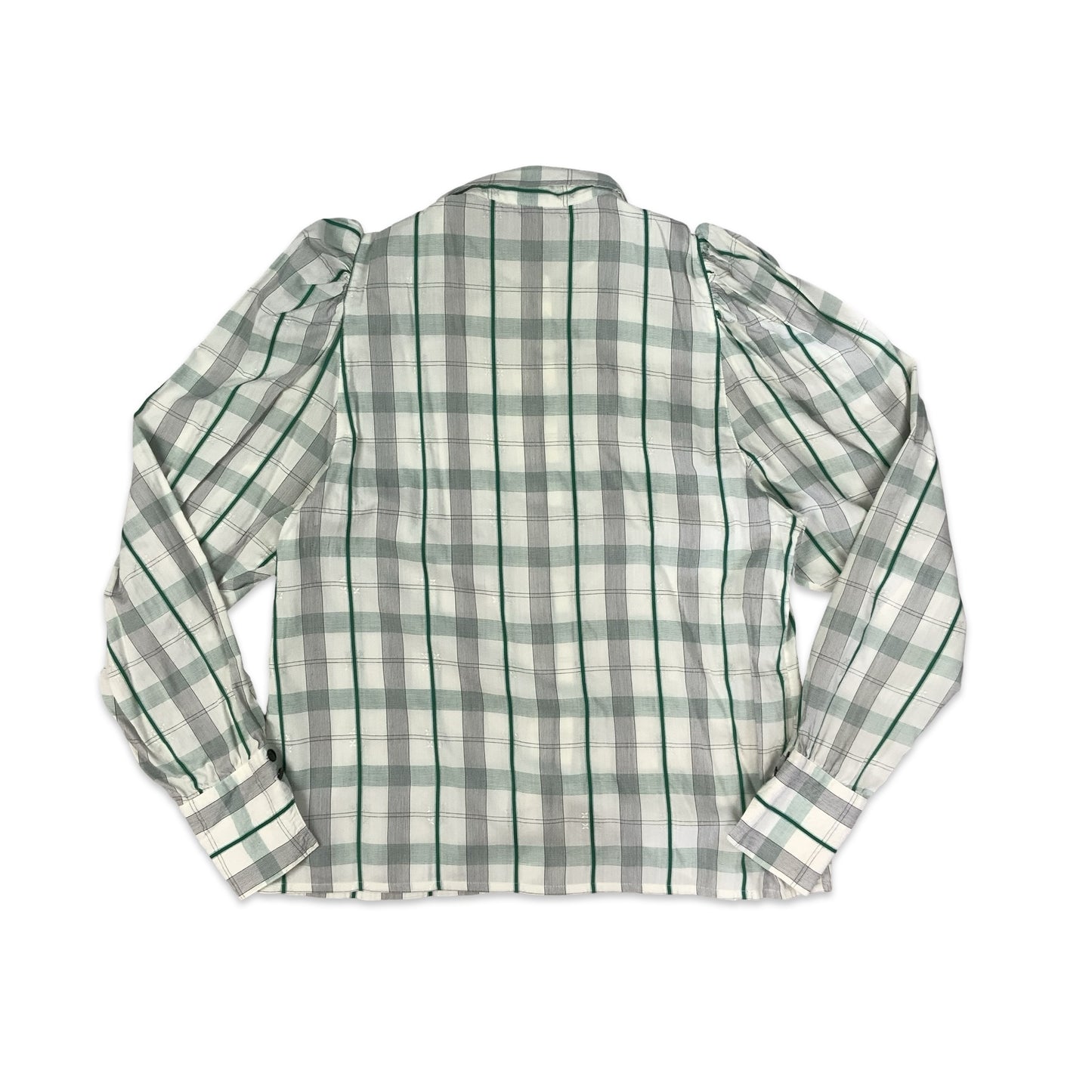 Vintage Green & White Blouse 14 16