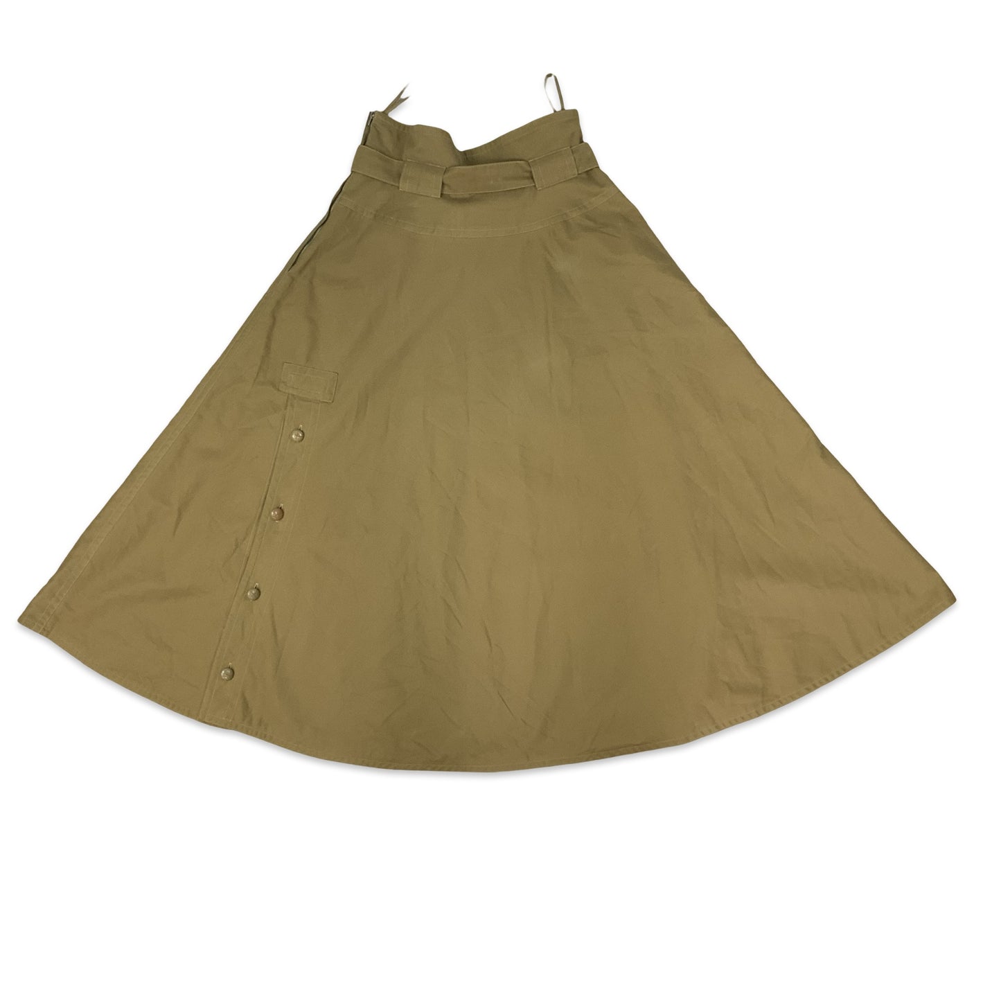 Vintage Khaki Maxi Skirt 12 14