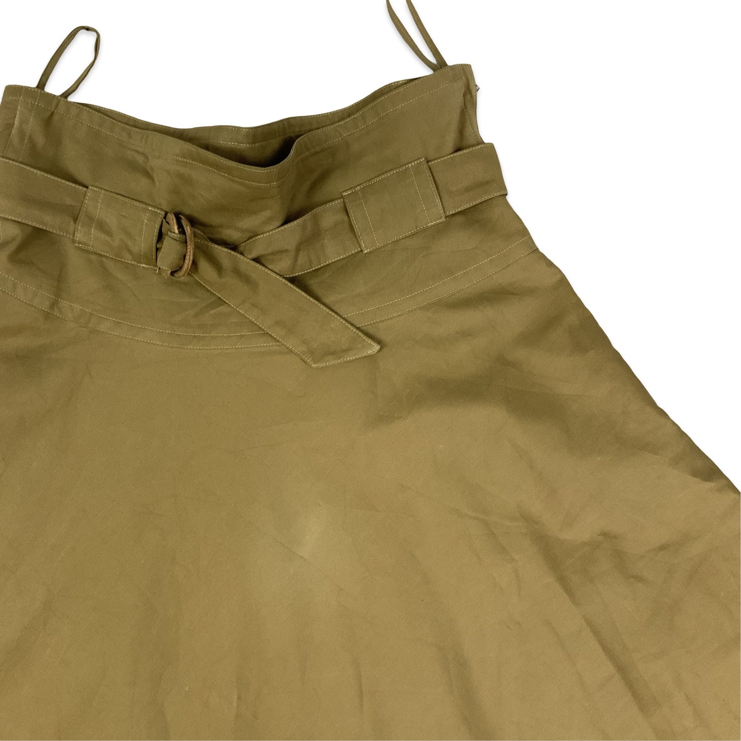 Vintage Khaki Maxi Skirt 12 14