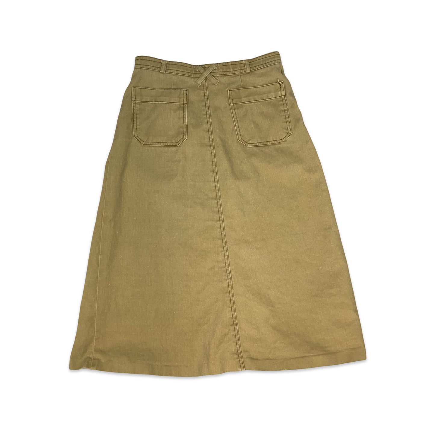 Vintage Khaki Denim A-line Skirt 6 8