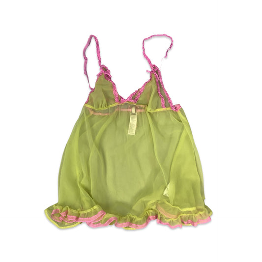 Green & Pink Spaghetti Strap Slip Dress 4