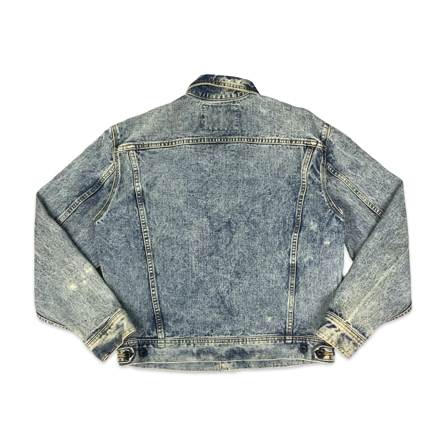 Vintage 80s Lee Acid Wash Pleated Denim Jacket S M