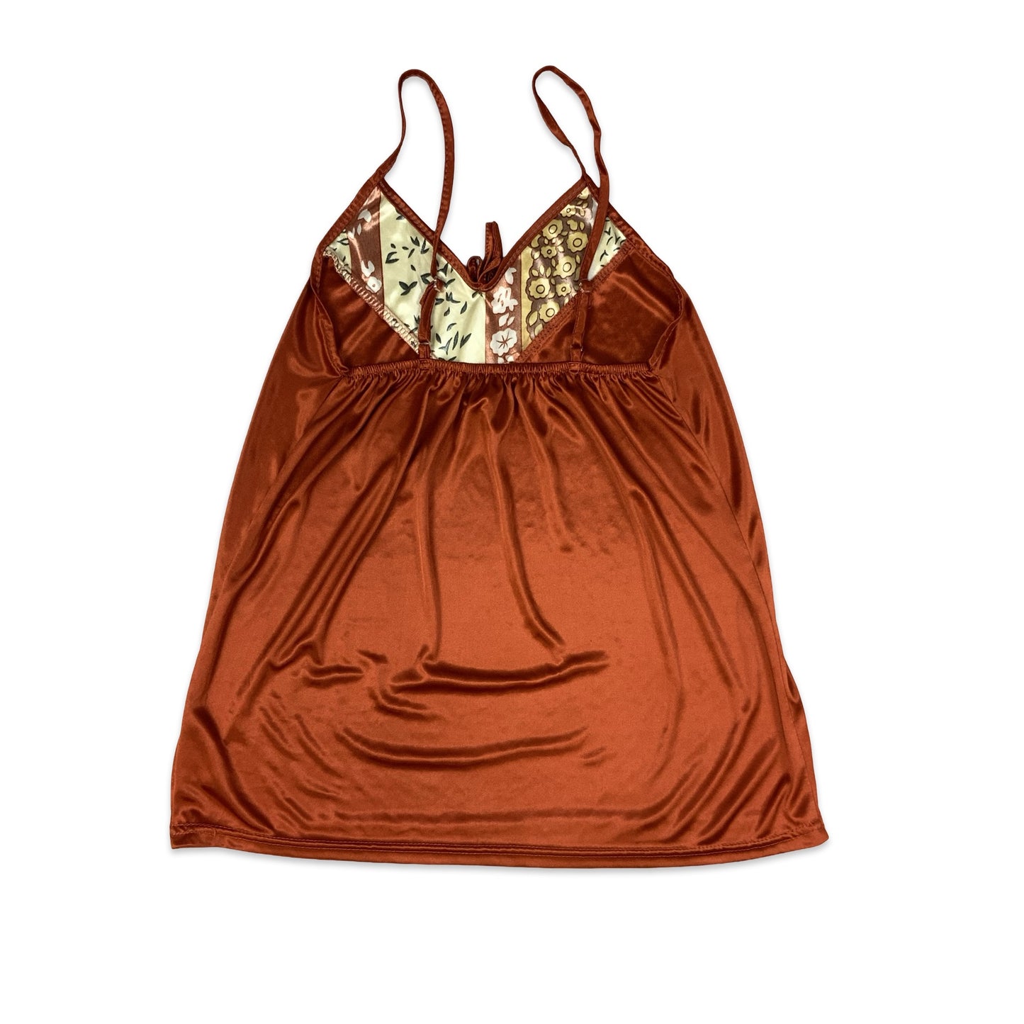 Y2K Copper Shiny Spaghetti Strap Slip Dress 4 6 8