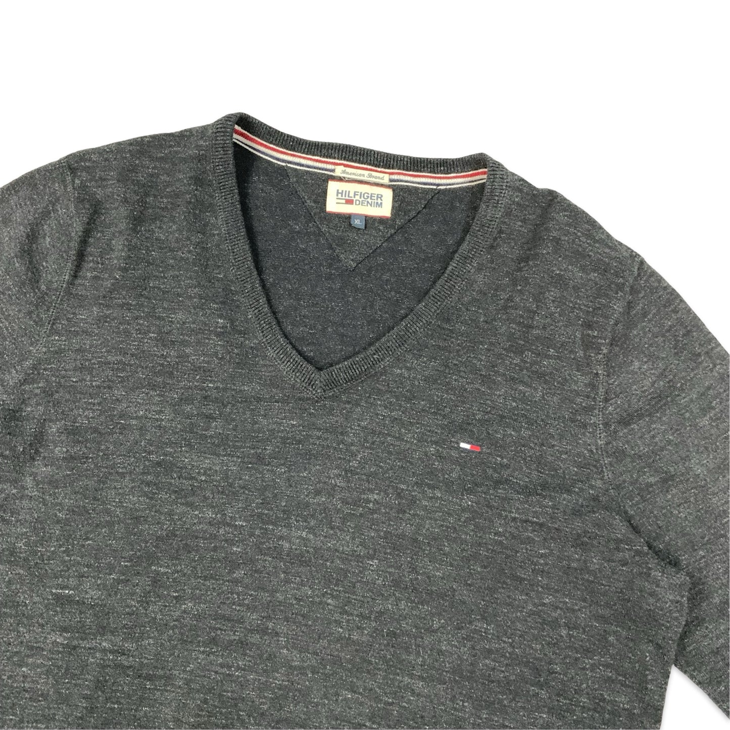 Tommy Hilfiger V-Neck Grey Knitted Jumper M L