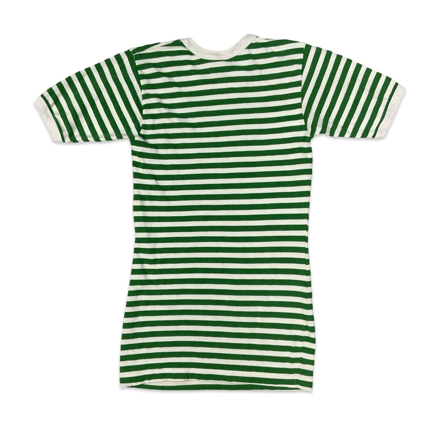 Vintage 90s Marimekko Green & White Striped Top XS