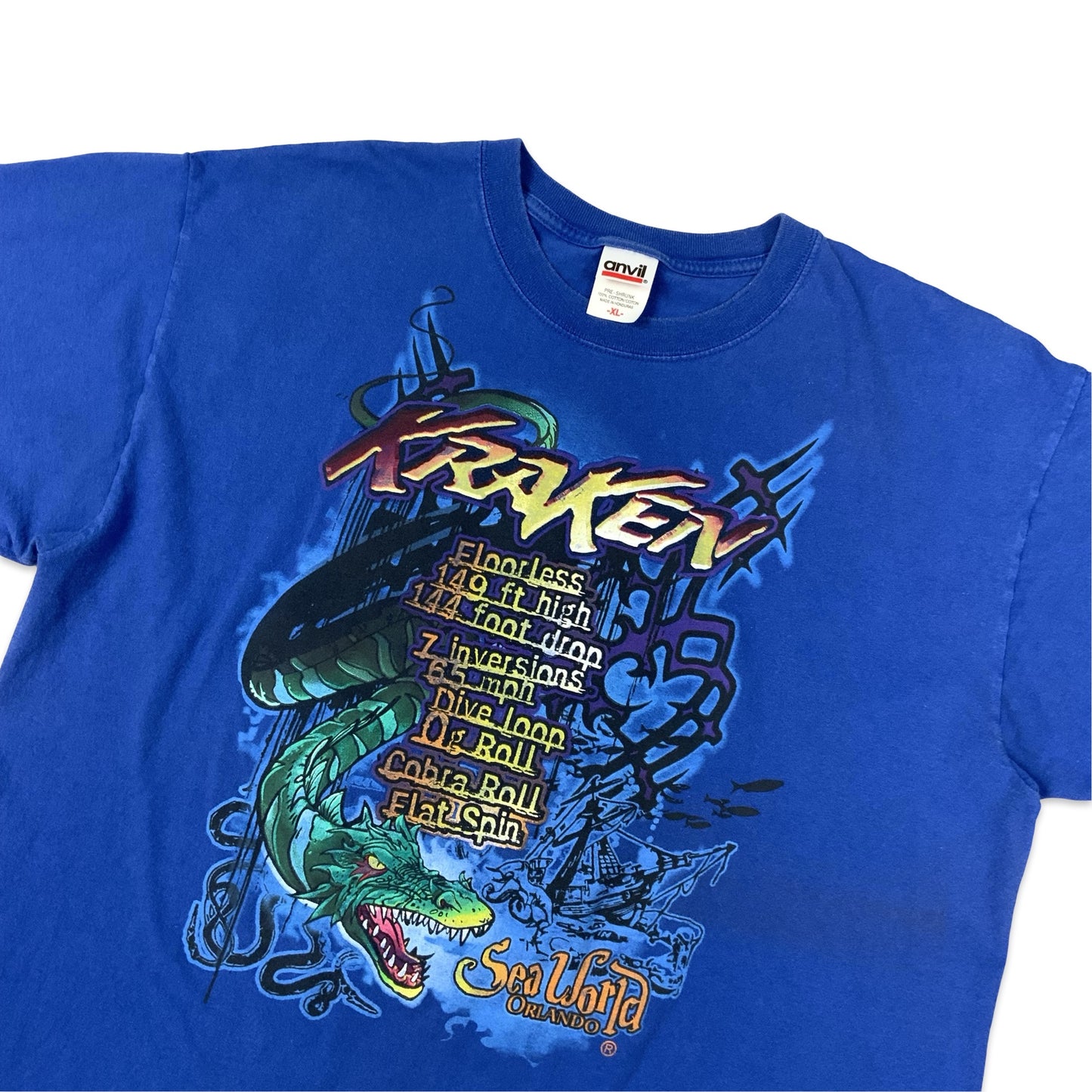 Anvil Sea World Orlando Merchandised Graphic Tee M L