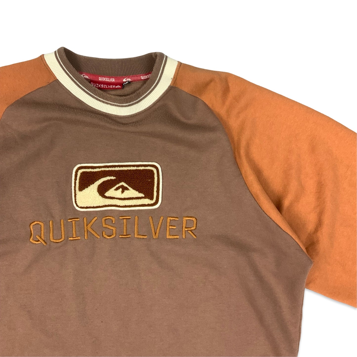 QuikSilver Brown & Orange Spell Out Sweatshirt XL XXL