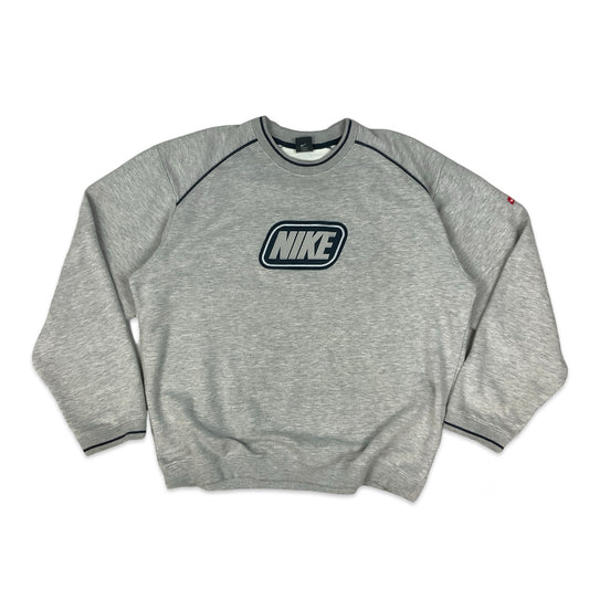 Y2K Nike Grey Spell Out Sweatshirt XL