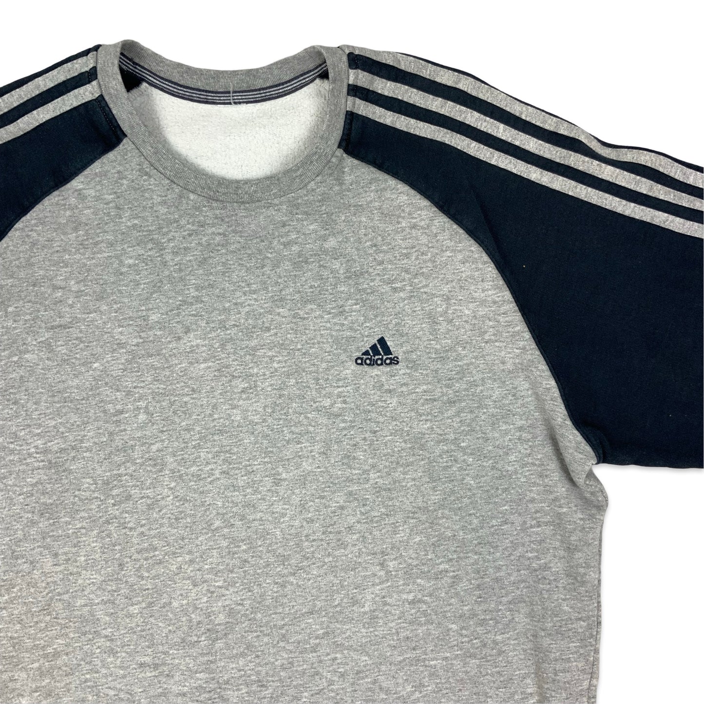 00's Adidas Grey & Navy Sweatshirt L