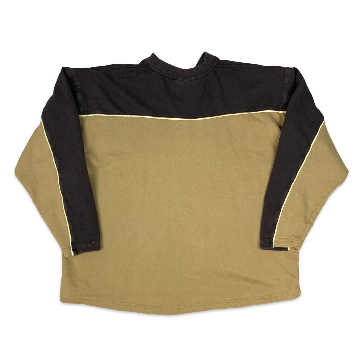 Vintage Y2K Brown & Beige "OXYO" V-neck Sweatshirt XXL