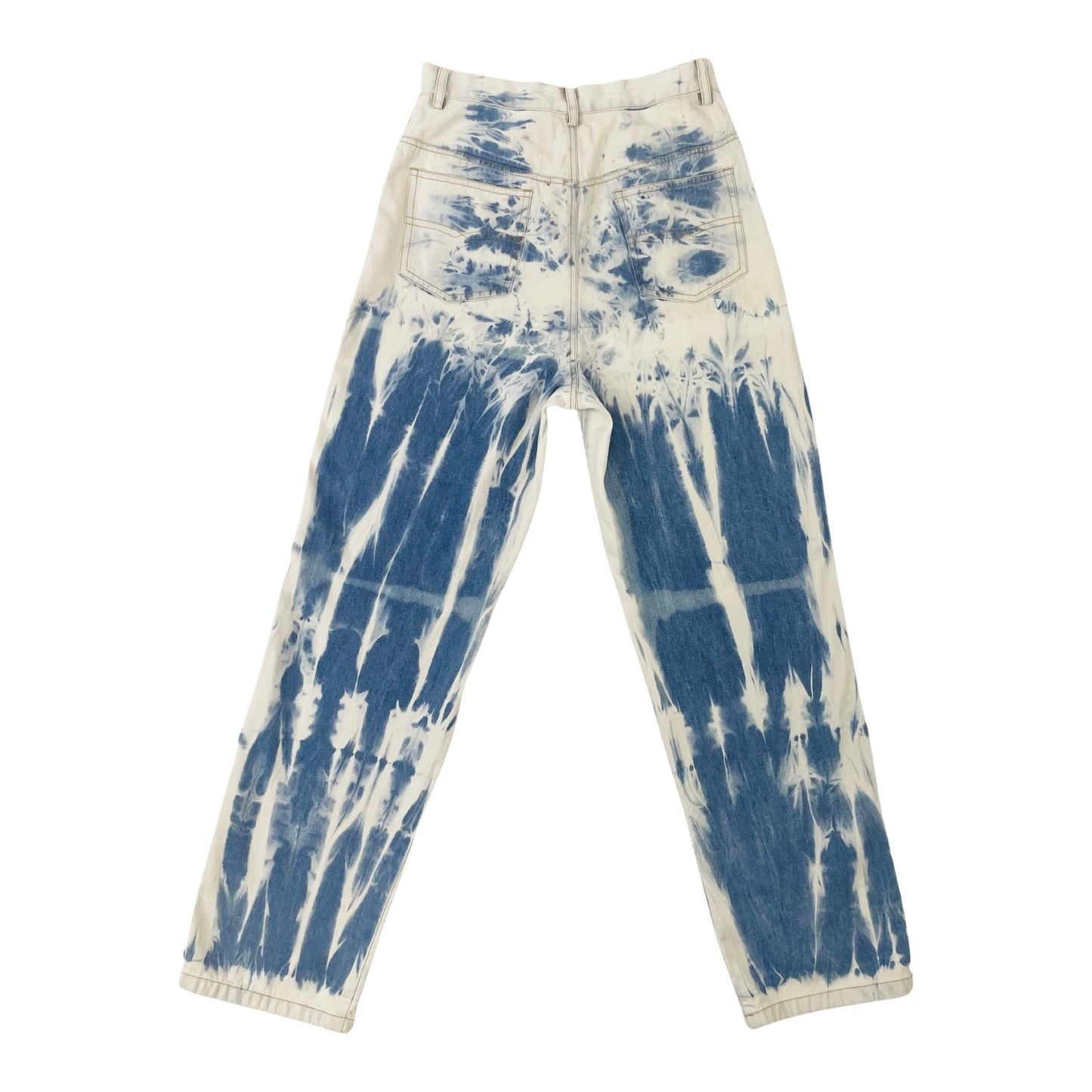 Vintage Tie Dye Bleach High Waisted Jeans 12